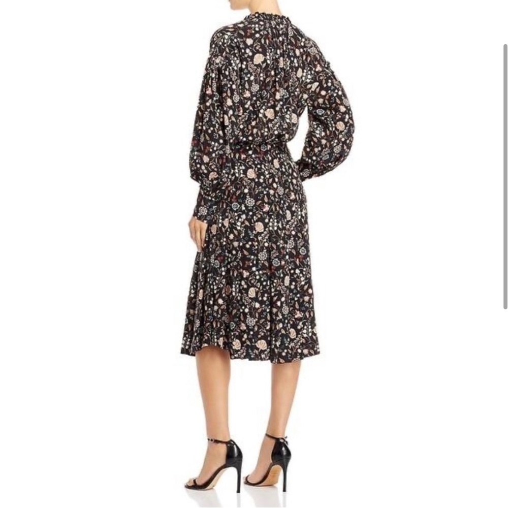 Frame Denim Black Floral Midi Dress